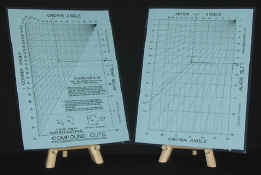The Compound Miter Chart is for determining the miter and blade tilt needed for any compound miter angle that has a corner angle between 60-300 degrees and a wall/crown slope angle between 0-90 degrees. 